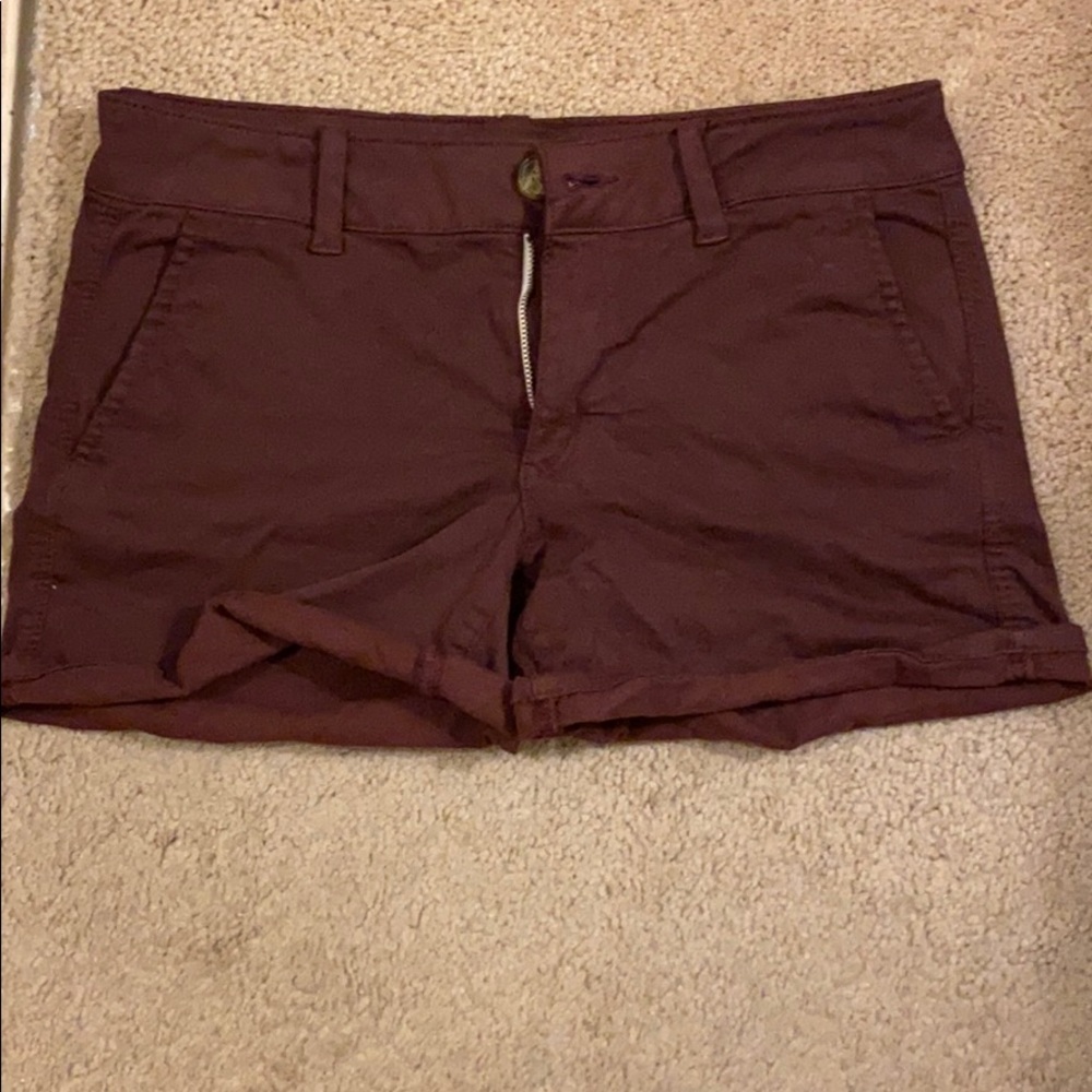 American Eagle maroon midi shorts size 8